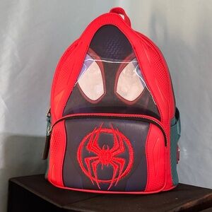 Loungefly Red and Black Spider Emblem Mini Backpack